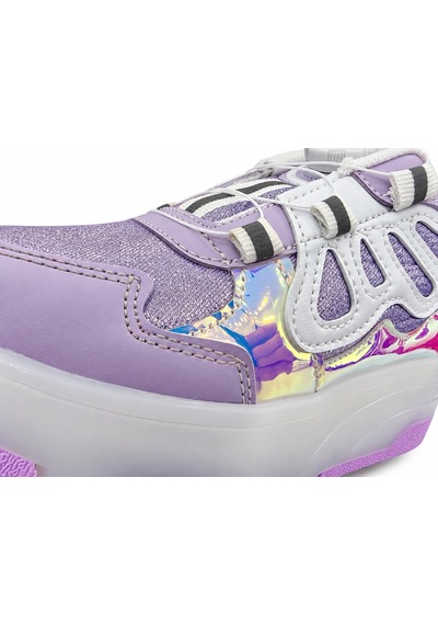 Papucumun Dünyası Kız Çocuk Işıklı Patenli Mekanizma Bağcıklı Sneaker Lila