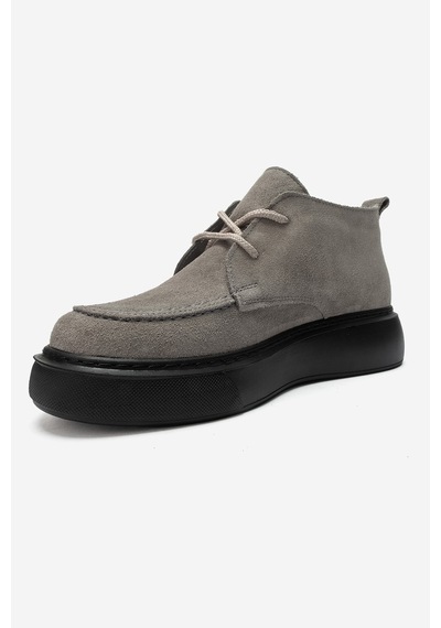 Luvishoes Luvi Shoes Lılya Füme Gri Süet Hakiki Deri Kadın Chukka Bot Füme - Gri