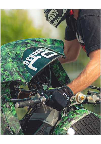 Oj Lever Siyah Korumalı Motosiklet Eldiveni Xl