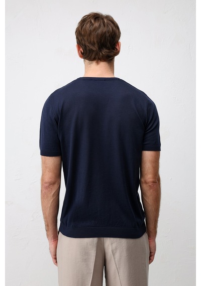Antioch Comfort Slim Triko T-shirt Lacivert