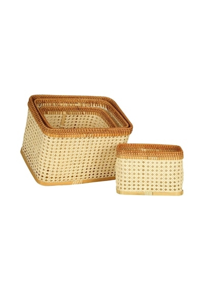 Vitale 4'lü Rattan Sepet Takımı Ak.jj0008 Hasır
