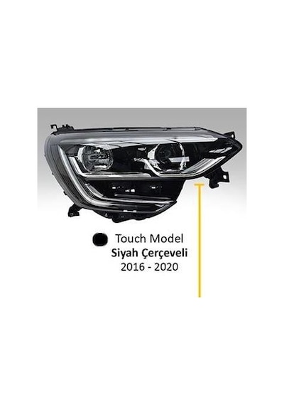 Renault Megane Iv 2017- Far Touch Model Siyah Çerçeveli Motorlu Sağ Valeo 046921
