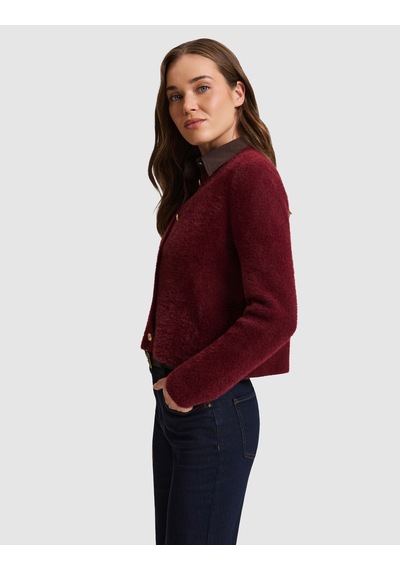 Pierre Cardin Bordo Crop Top Triko Hırka 50331252 Vr014