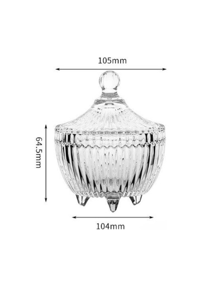 Kapaklı Cam Mini Şekerlik -toz Şekerlik -küp Şekerlik-10 Cm