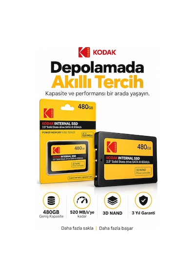 X150 480gb 2.5 İnç Sata Iıı Ssd 520 Mb/s Okuma 500 Mb/s Yazma Hızlı Ssd
