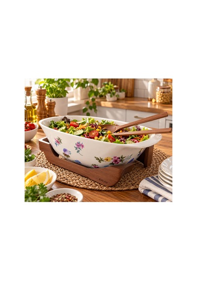 Petit Fleur Koleksiyonu Bambu Salata Kasesi Beyaz - 936928531 Beyaz