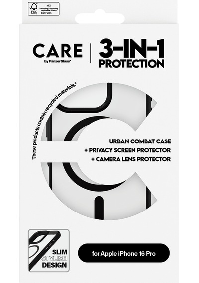 Care By Panzerglass Flagship Apple Uyumlu iPhone 16 Pro 3'lü Çerçeve Aparatlı Gizli/hayalet Ekranlı Set