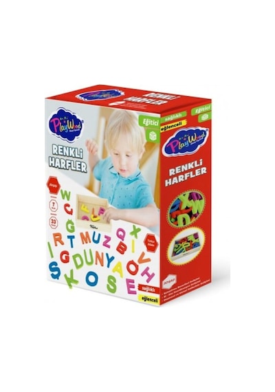 Playwood Ahşap Kasalı Renkli Harfler 33 Parça 402