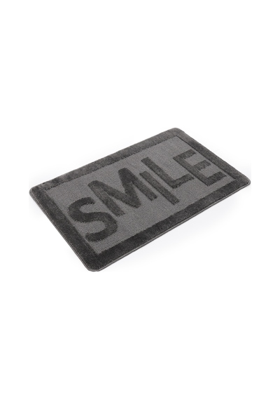 Doğal Kaymaz Taban Banyo Paspas Uzun Ömürlü Yumuşak Dokulu Su Emici Yıkanabilir Smile 60x100 Antrasit