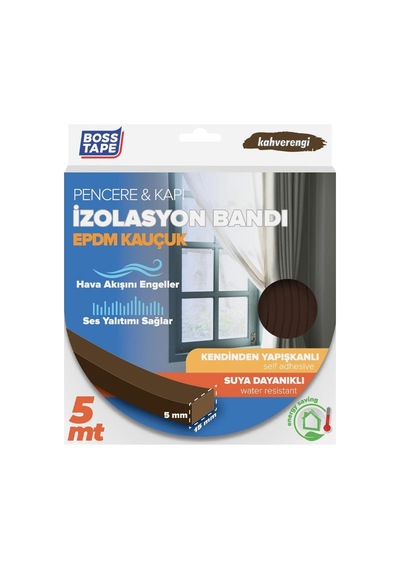Epdm Kauçuk Pencere Kapi Izolasyon Bandi, 5mm X 15mm X 5mt Boyut, Kahverengi 18