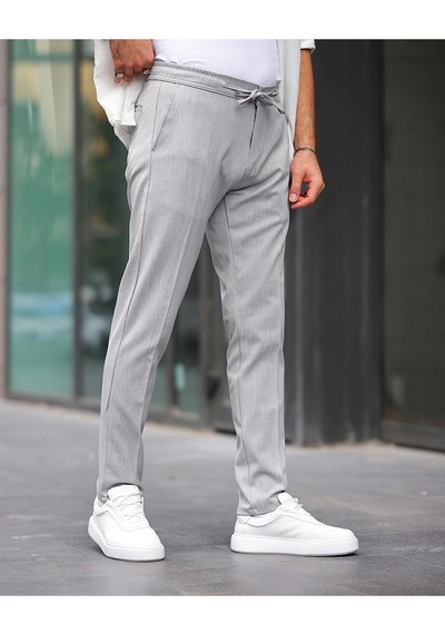 Slim Fit Likralı Jogger Pantolon Gri