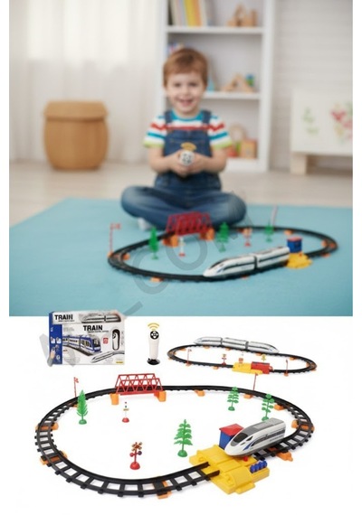 Welcomein Oyuncak Uzaktan Kumandalı 49 Parça Işıklı 265 Cm Hızlı Tren Set