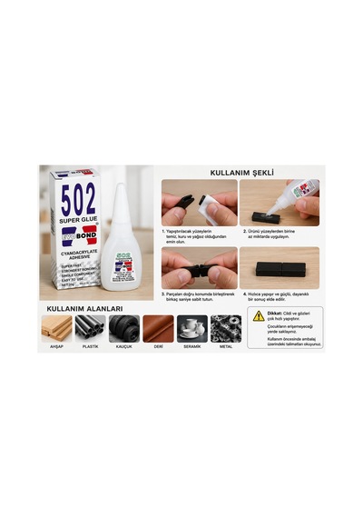 Evobond 502 Japon Yapıştırıcısı Süper Glue 20 Gr 5'li