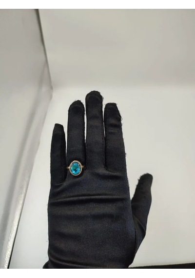 Allahverdi Türkmen Mavi Topaz Elmas Yüzük 217