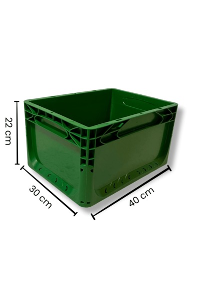 Alpbx 1.kalite Yeşil Plastik Kasa 40x30x22 Cm - Kutu 21 Litre