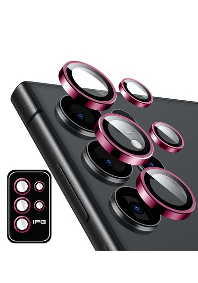 Galaxy Uyumlu S25 Ultra Ipg Kamera Lens Koruyucu Alüminyum - Koyu Pembe
