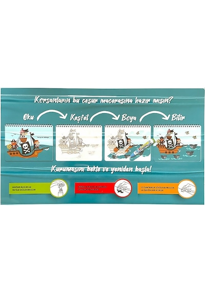 Magic Water Sihirli Boyama Kitabı Özel Sulu Kalem İle Water Painting Pirates Korsanlar