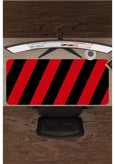 Kırmızı Siyah 90x40 Xxl Taraftar Gaming Oyuncu Mouse Pad Kaymaz Taban Büyük Fare Altlığı Şerit