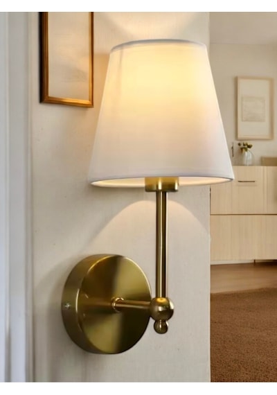 Modern Duvar Aplik Lampedusa Aplik Eskitme Gold Sarı E-27 Duy Elektrik İle Çalışır Gold