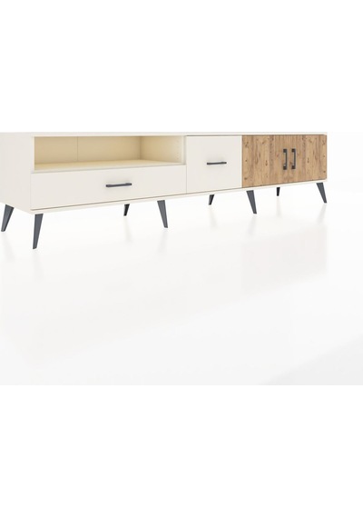 Hyperion Tv Ünitesi 2 Raflı 2 Çekmeceli 2 Kapaklı 220x44x51 Aytaşı-çam/aytaşı Atlas Çam/aytası - Aytası