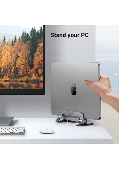 Dikey Bilgisayar Standı, Çift Yuvalı Ayarlanabilir Alüminyum Laptop Standı, Macbook Air/pro, Windows Dizüstü Bilgisayarlar, 13-17 İnç Laptoplar İle Uyumlu Masaüstü Tutucu 20471