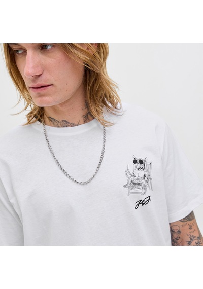 Jack & Jones Jack&jones Relax Erkek Beyaz Bisiklet Yaka Tişört Beyaz