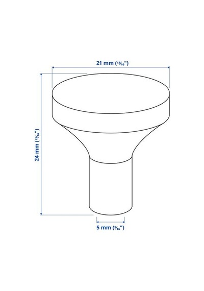 Ikea Bagganäs Topuz, Pirinç Rengi, 21 Mm, 2 Adet