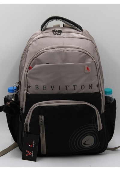 Bevitton Özel Su İtici Kumaş Unisex Vizon-siyah Okul Çantası 34400