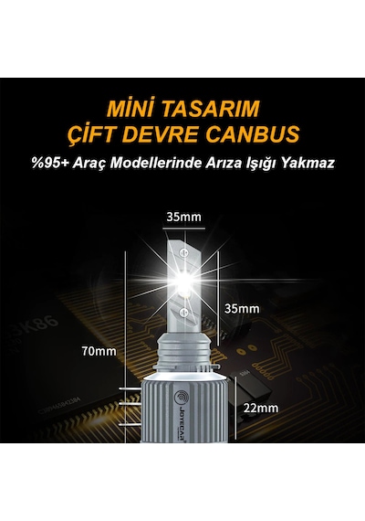 Joyecar H15 13000 Lümen Led Far Ampulü Arıza Işığı Yakmaz