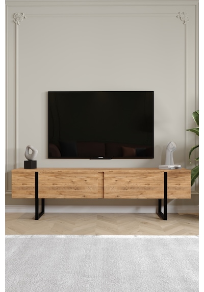 Serenity Metal Ayaklı Tv Ünitesi 180 Cm - Atlantik Çam Atlantik Çam