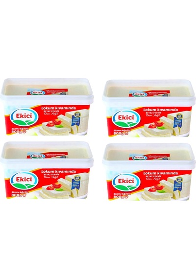 Ekici Tam Yağlı Beyaz Peynir 800 Gr Lokum Kıvamında X 4 Adet