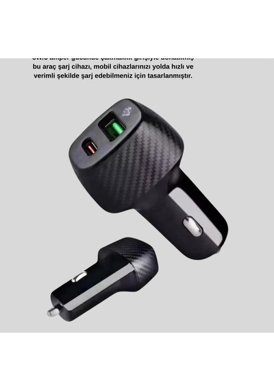 Bluetooth Aux Adaptörü Ve 38w Pd Type-c Usb Araç Şarj Cihazı 2 Li Set