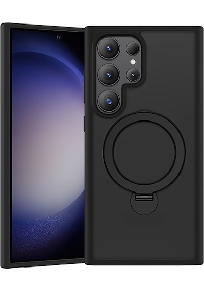 Galaxy S26 Ultra Uyumlu Kılıf M-safe Şarj Özellikli Benks Standlı Mist Protective Kapak Siyah Siyah