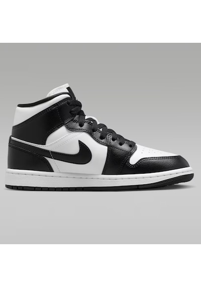 Nike Air Jordan 1 Mid Panda Unisex Leather Sneaker Hakiki Deri Bilekli Günlük Spor Ayakkabı Siyah-beyaz SİYAH-BEYAZ