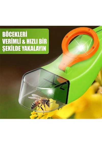 Temel Işıklı Usb Şarjlı Böcek Yakalama Ve İnceleme Aracı, 5x Mercekli Temassız Gözlem Cihazı