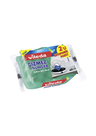 Vileda Çizmez Sünger 2'li - Hassas Yüzeyler İçin Patentli Ovalama Süngeri Tarı