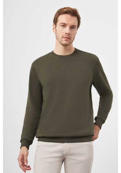 Morven Erkek Haki Basic Bisiklet Yaka Sweat-shirt 25ks063005710 Haki Haki