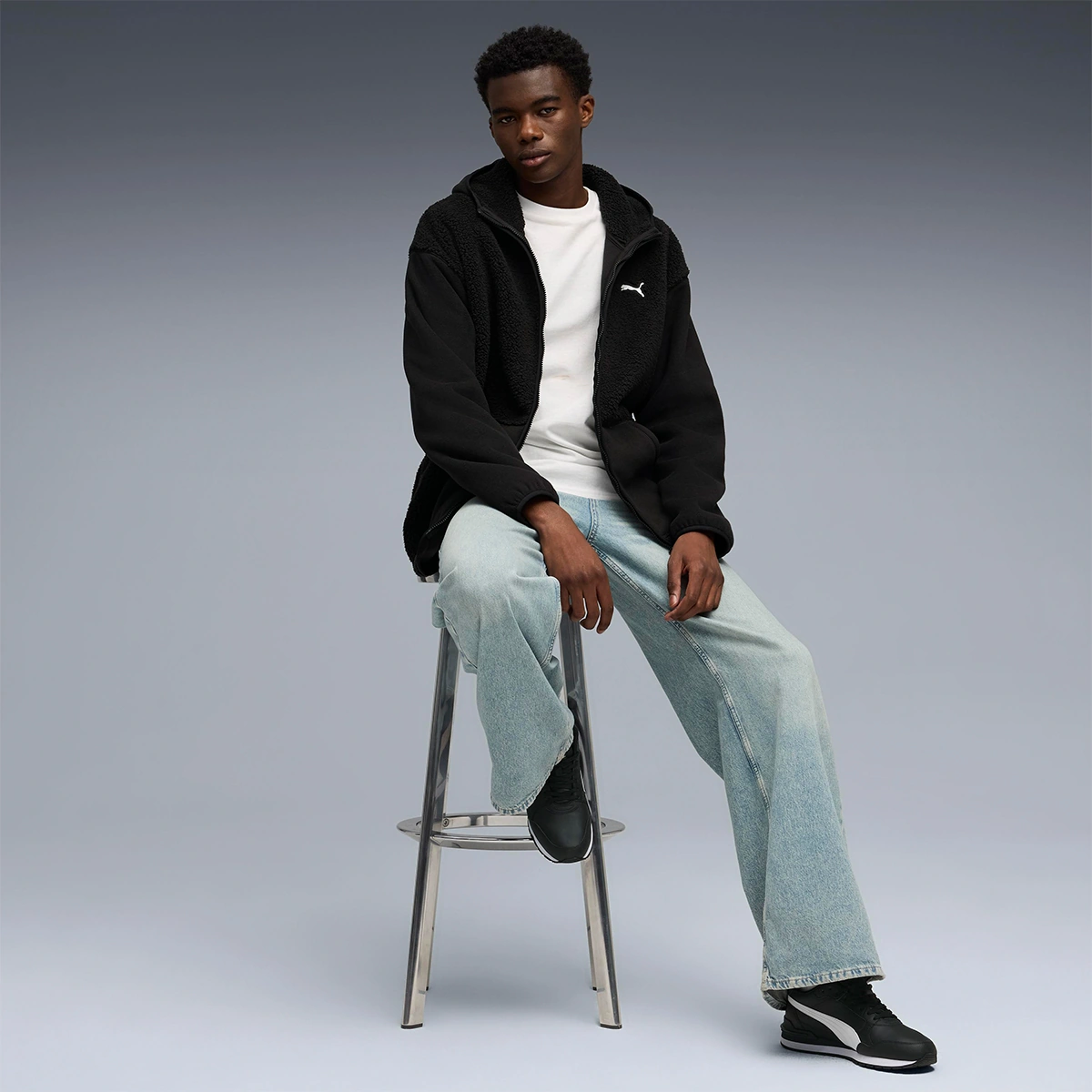 Puma Essentials Elevated Erkek Siyah Kapüşonlu Ceket Siyah