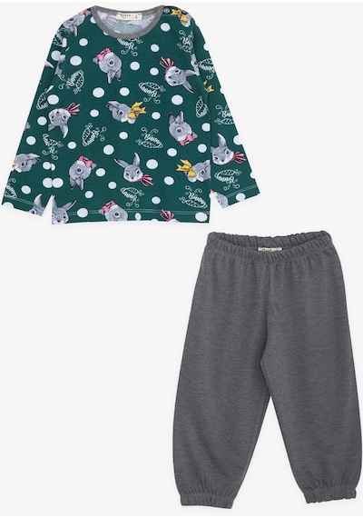 Breeze Kız Bebek Pijama Takımı Tavşancık Desenli 9 Ay-3 Yaş, Yeşil-yeşil Yeşil