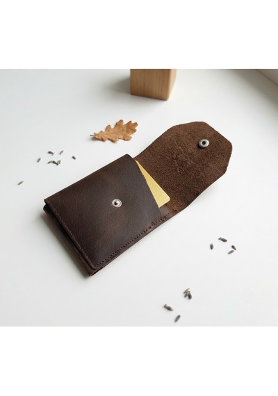 Passtell %100 Hakiki Deri Minimalist Trend Model Para Koymalı Cüzdan Ve Kredi Kartlık Kahverengi