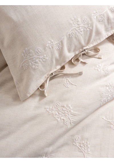 Cotton Box 1570/1-cb Cotton Keten Ck Nevresım Takımı Esmıra Bej