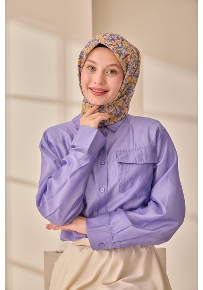 Silk Home Soft Eşarp 73091-10 Ekru, Sarı, Mor, Metalik