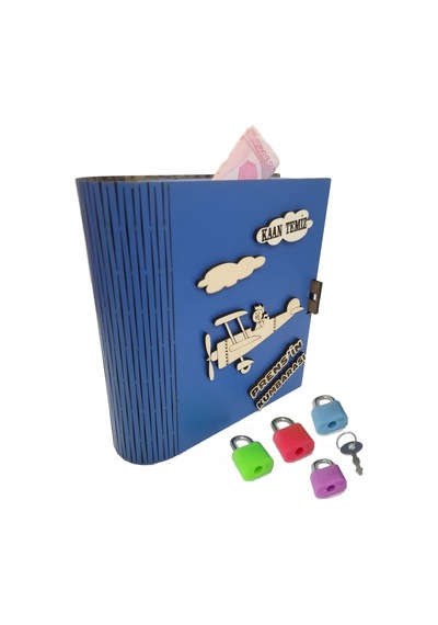 Kişiye Özel Dekoratif Ahşap Prens Kitap Kumbara - Tipbox