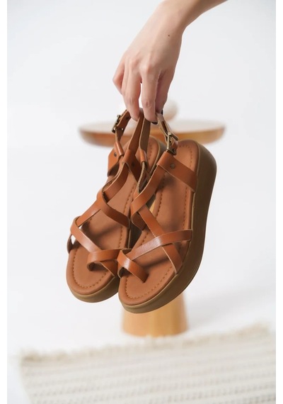 Trendella Taba Hakiki Deri Sandalet Tr31my59b Siyah