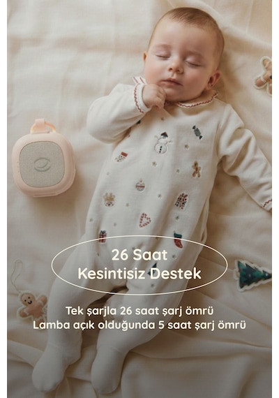 Budizzz Plus Ağlama Sensörlü Beyaz Gürültü Cihazı 33 Sesli Anne Ses Kayıtlı Bebek Uyku Cihazı Pembe
