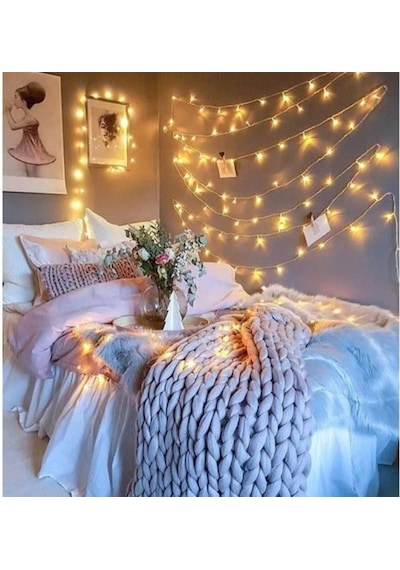 8 Fonksiyonlu Animasyonlu Perde Led Işık Saçak Led Işık 100 Led 10 Mt 8936f Sarı