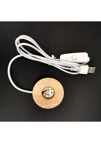 Kişiye Özel Işıklı Ahşap Kaideli Kuromi Cam Küre 8cm 6cm