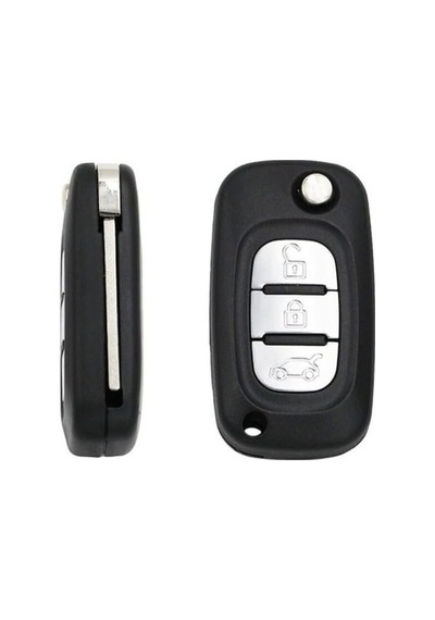 Autohan Keys Renault Fluence Megane3 Anahtar Kabı, 3 Butonlu, Siyah