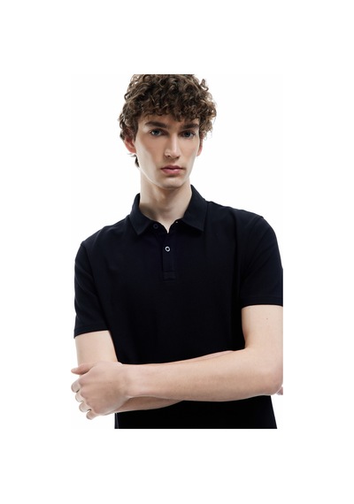 Koton Pamuklu Regular Fit Kısa Kollu Polo Yaka Tişört Siyah 5sam10027mk SIYAH