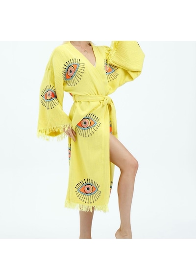 Sultan Evi Kimono Uzun Çok Renkli